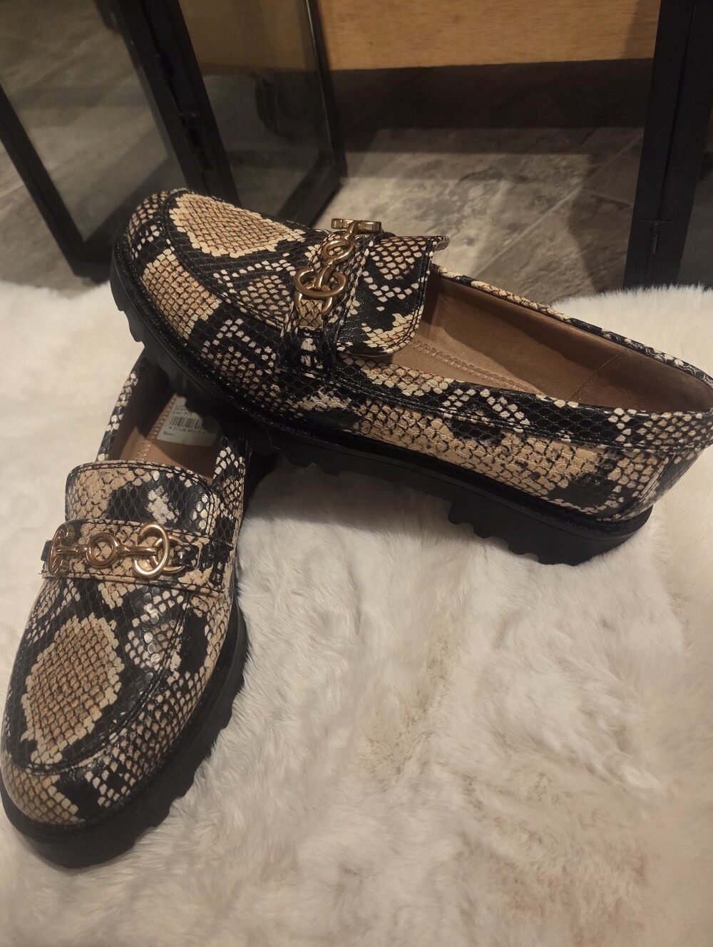Circus NY by Sam Edelman Pierre Platform Loafers - Snakeskin Print (Size 8.5)